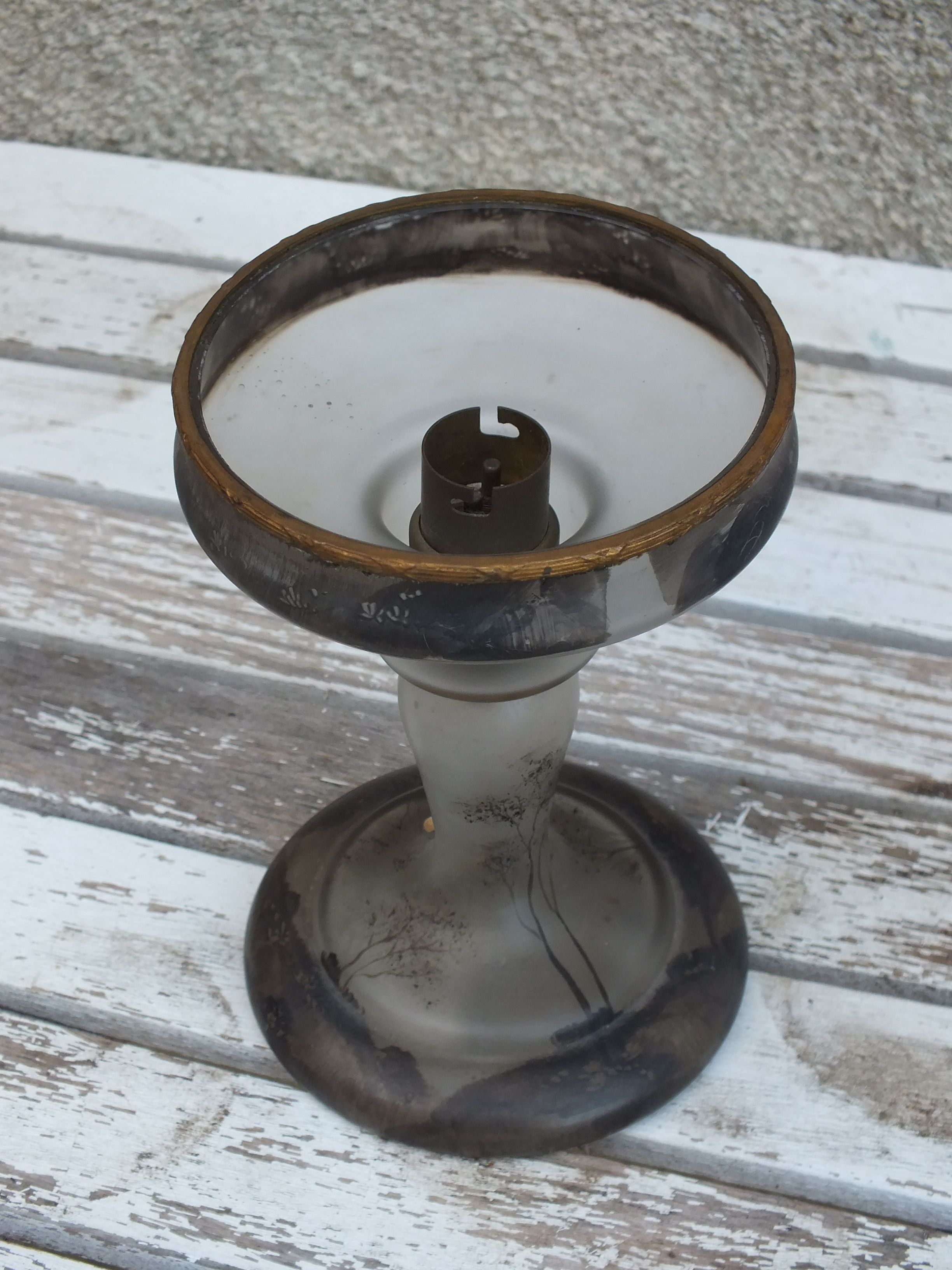 Art Deco lamp foot 20/30s painted glass