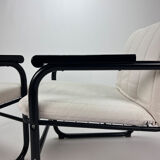 Set of two postmodern black and white armchairs, 1980s