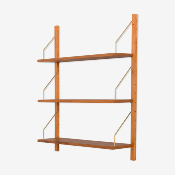 Danish wall unit in teak - modular shelving system w/ 3 shelves
