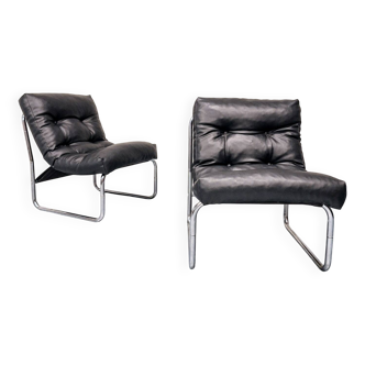 A pair of 1980s Pixi armchairs designed by Gillis Lundgren for
