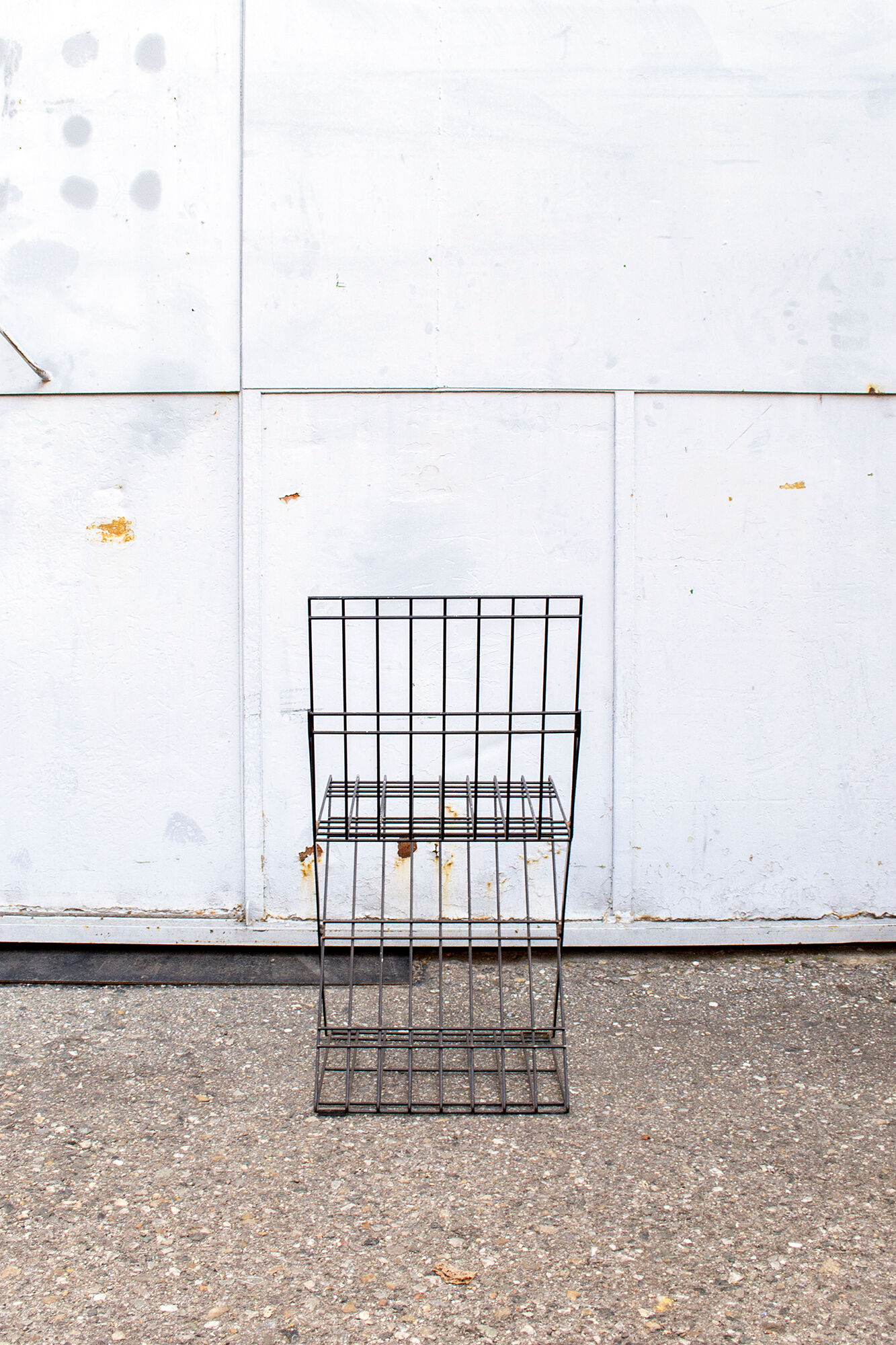 Stackable brutalist iron chairs Italy 70s