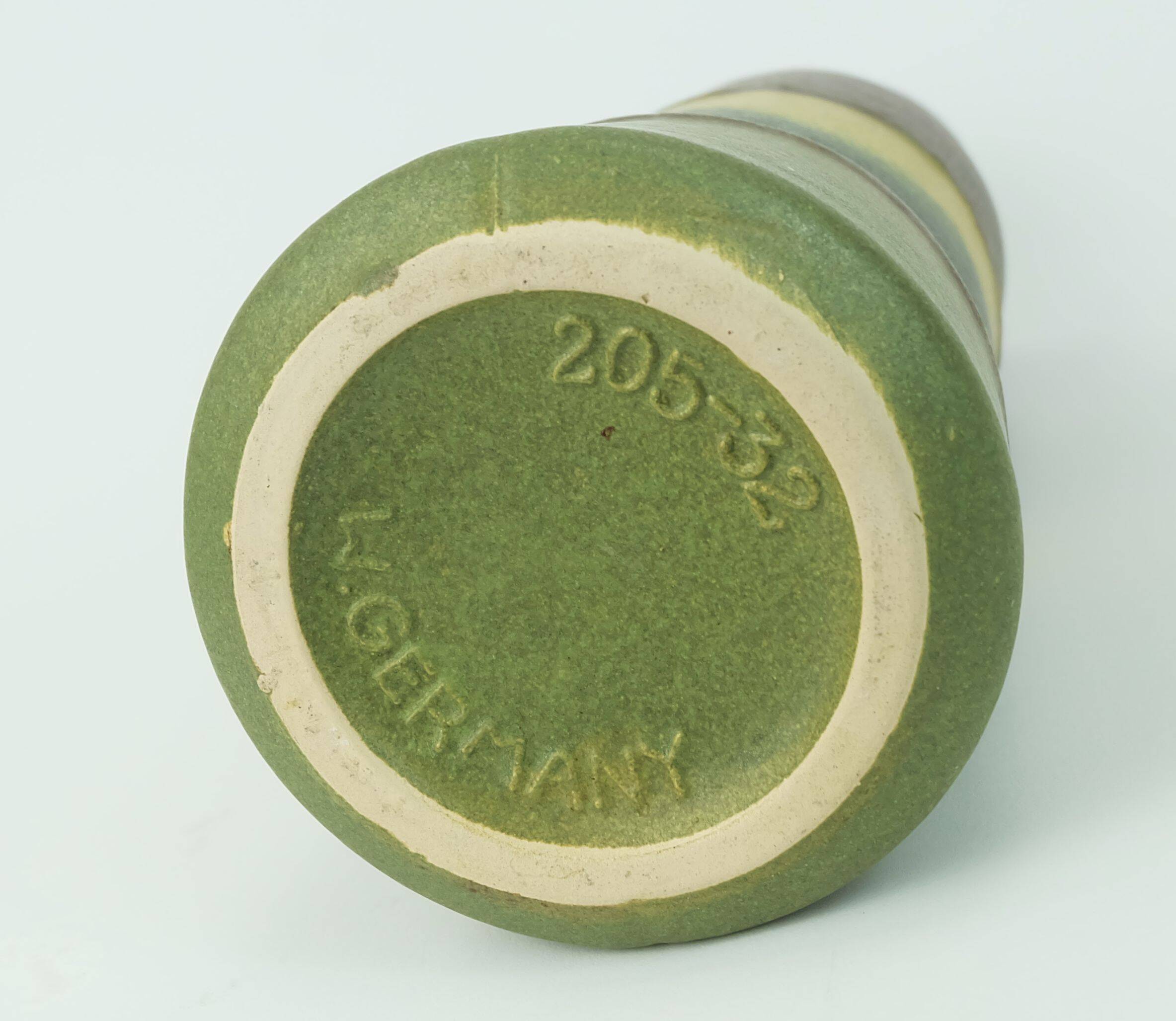 1960s 70s vintage scheurich VASE model 205-32 matte glaze shades of yellow