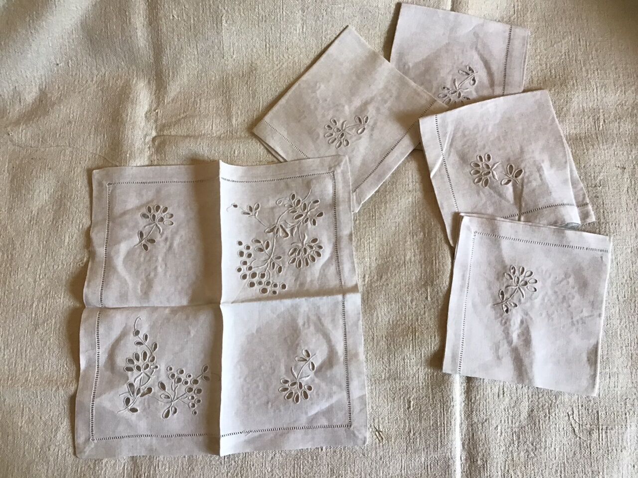 Set of 5 linen towels