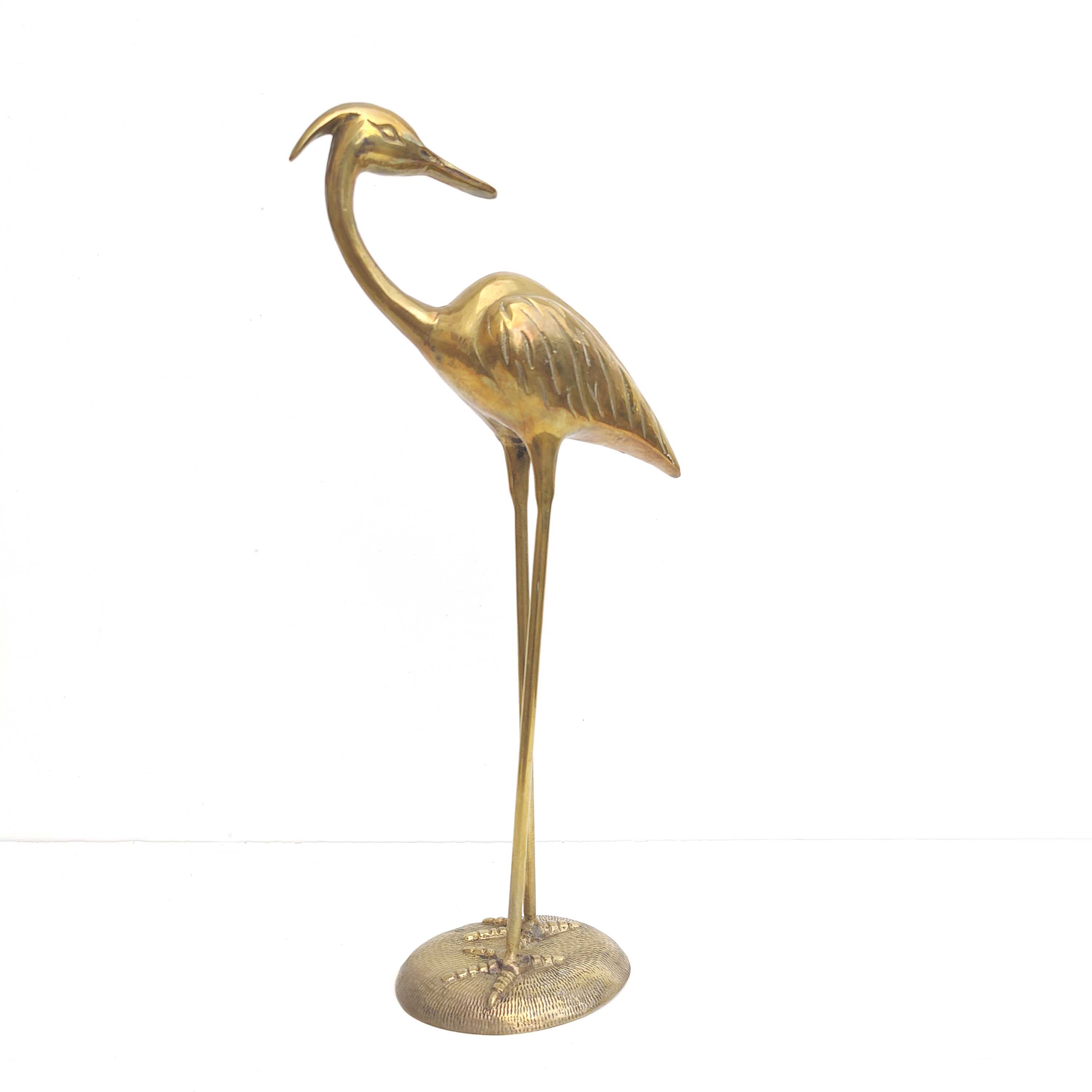 Great Blue Heron XL Golden Brass Ht 48cm
