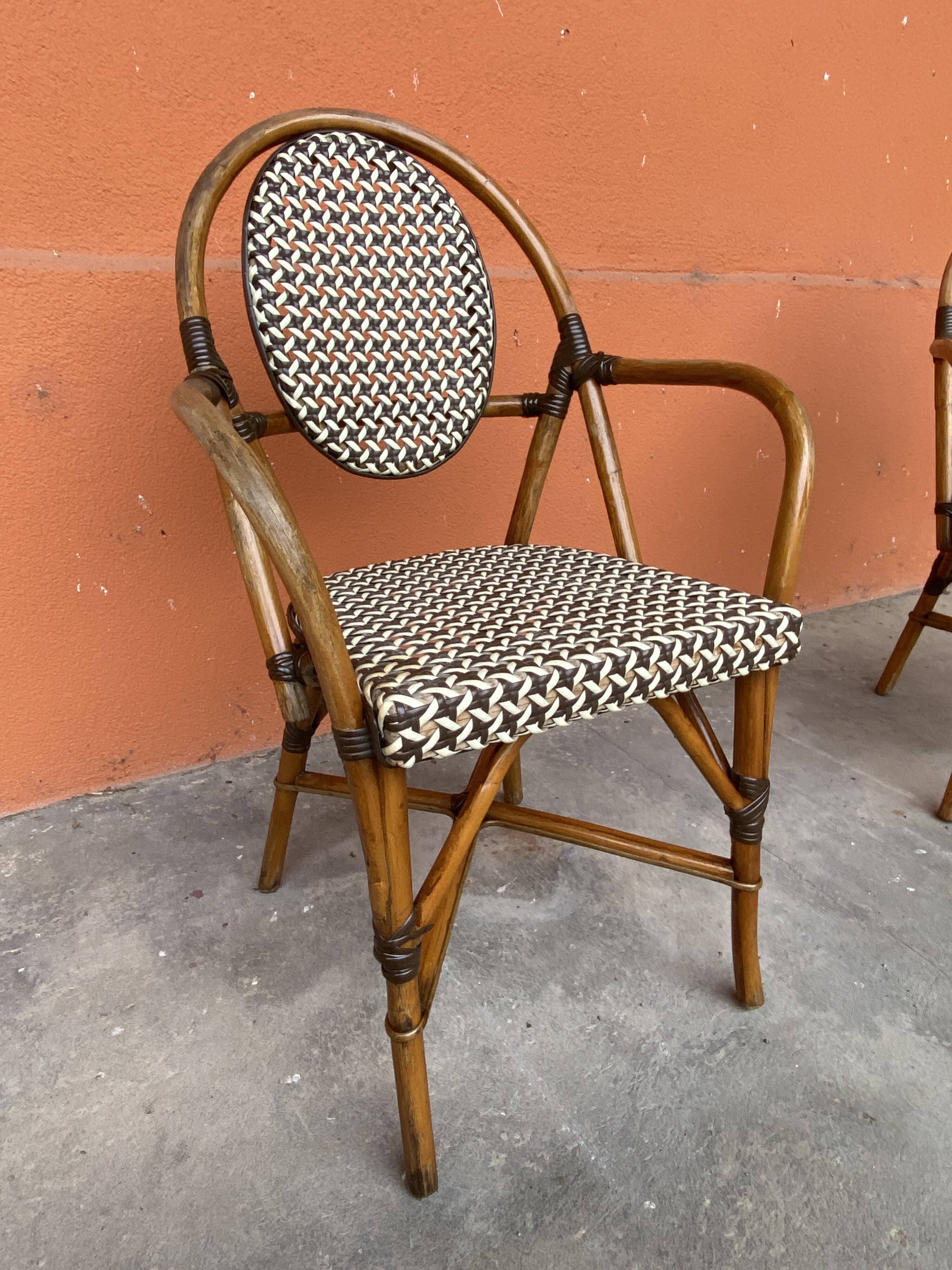 4 chaises Bistrot Parisienne Paris Rotin & scoubidou