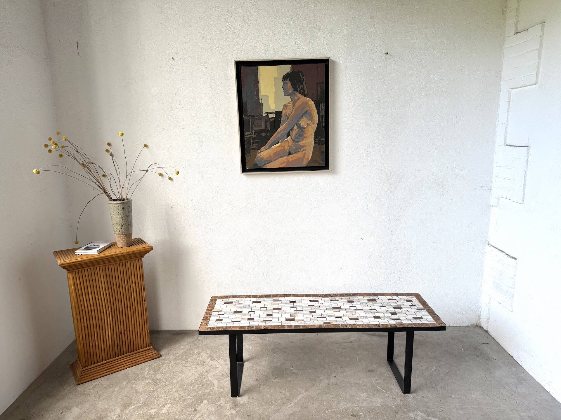 Modernist coffee table in glazed ceramic, circa 1960