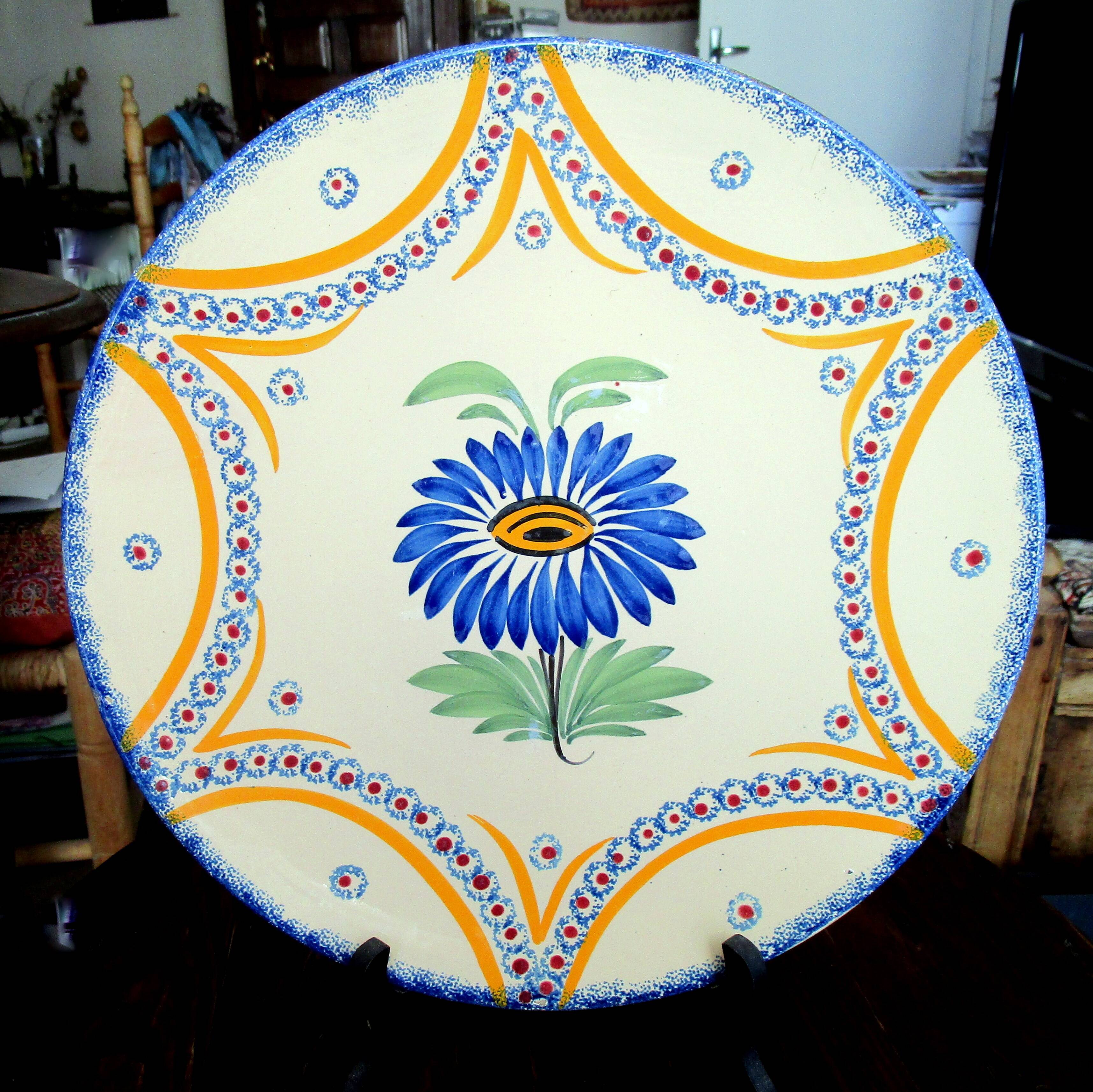 Large earthenware dish from Quimper