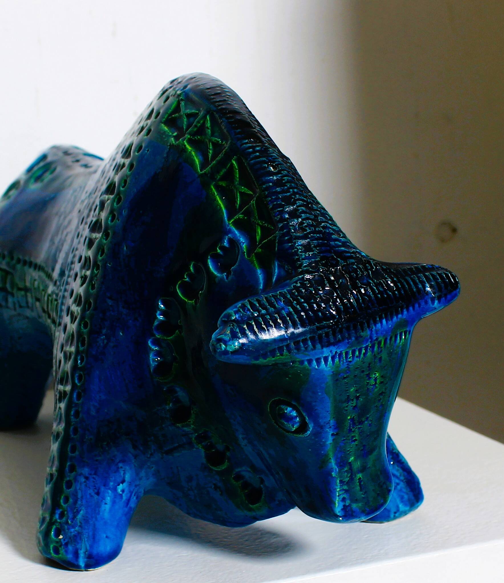 Aldo Londi Bitossi Rimini Taureau Bleu Italie, années 1960