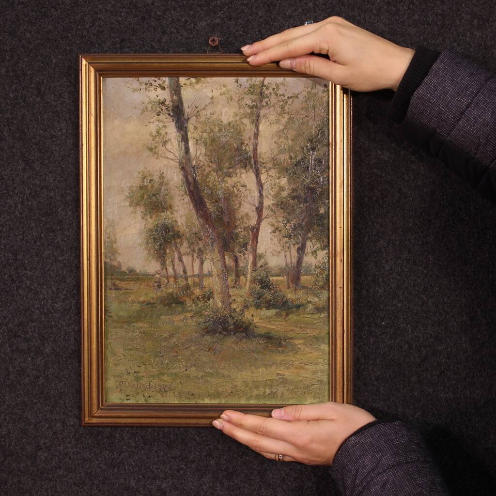 Painting landscape signed by M. Gheduzzi from the 40s