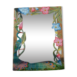Miroir en bois sculpté " Le Paon"