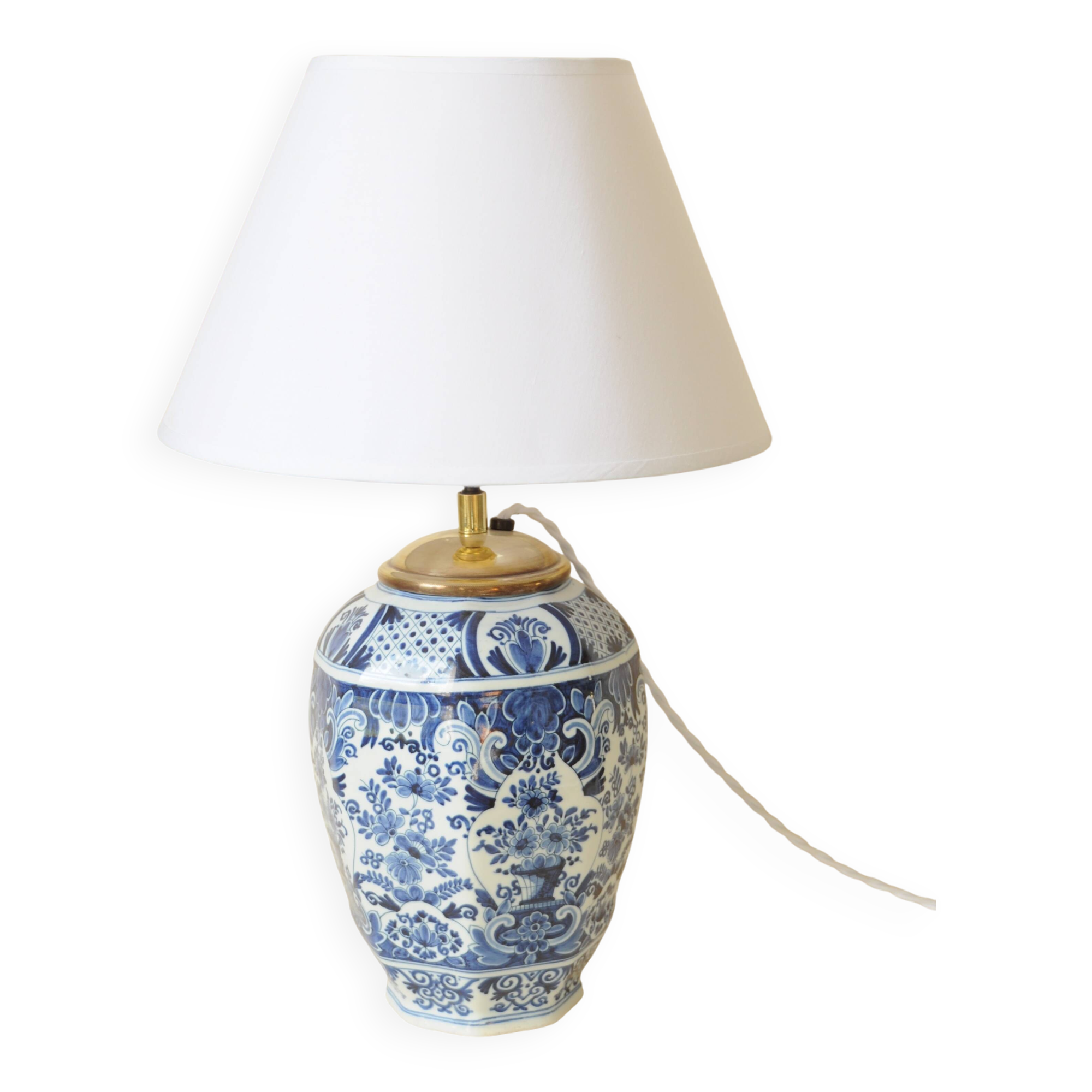 Boch Keramis Ceramic Table Lamp - Delft Style Earthenware Table Lamp