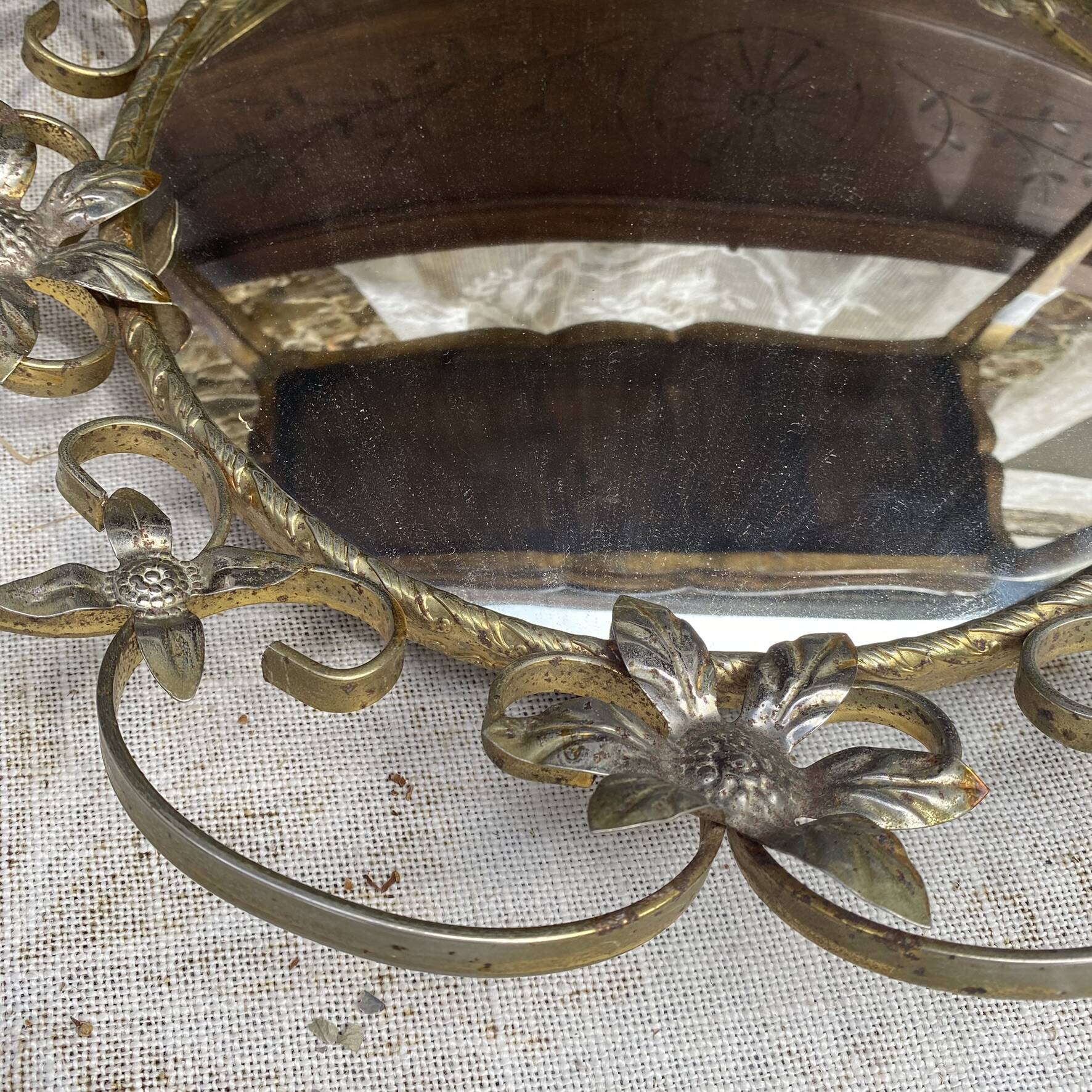 Vintage witch's eye mirror 43 cm, 1960s