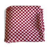 Long vintage red and white country tablecloth
