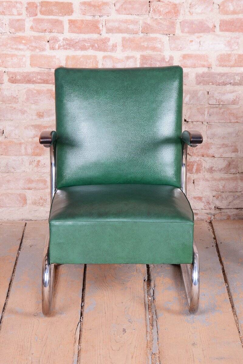 Bauhaus Armchairs in Beech and Chrome from Mauser, Germany, 1930s, Set of 2