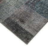 Handmade Anatolian Vintage 171 cm x 243 cm Grey Patchwork Carpet