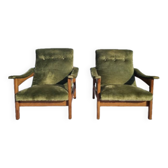 Pair of drakkar armchairs by Gilbert Steiner