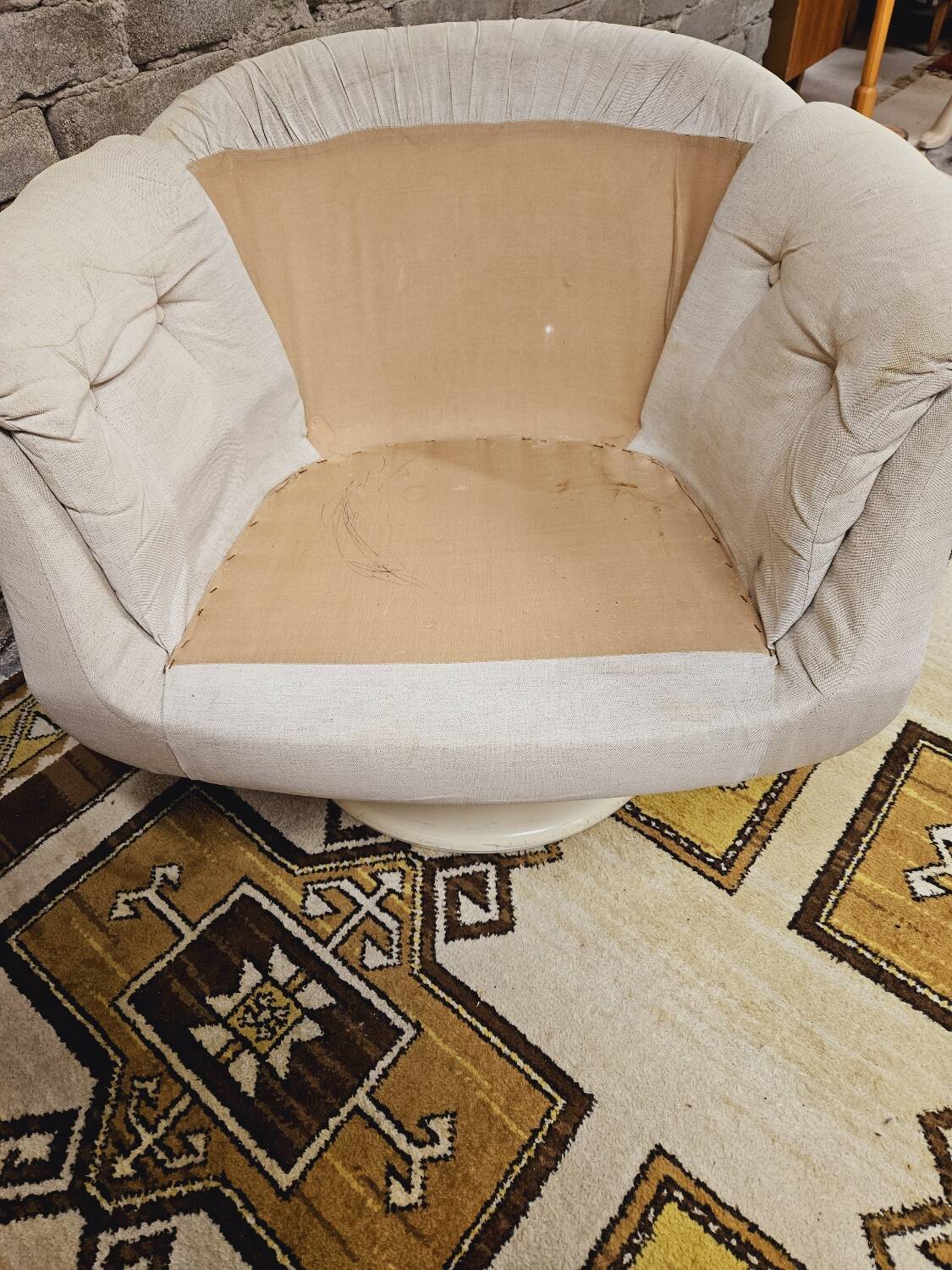 Swivel shell armchair by lusch erzeugnis 1970 vintage