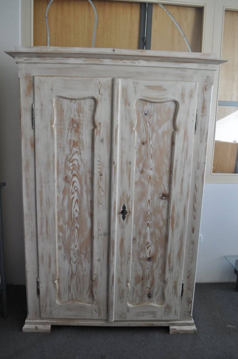 Painted double wardrobe in wood