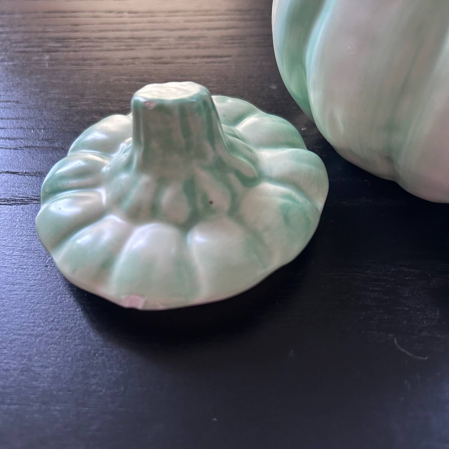 Pumpkin sugar bowl in slip