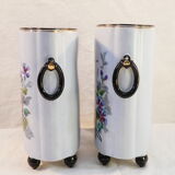 Pair of porcelain bird vase from Limoges william guerin