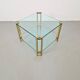 T24 Coffee Table in Brass with Double Glass Tops by Peter Ghyczy, 1970s