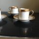 3 coffee cups and saucers in Limoges porcelain