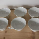 Set of 6 white porcelain cups