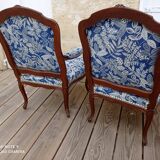 Pair of Louis XV style armchairs
