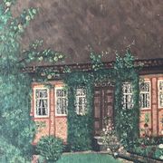 Original Vintage Oil Painting of a Cottage with Garden ( circa 1940)