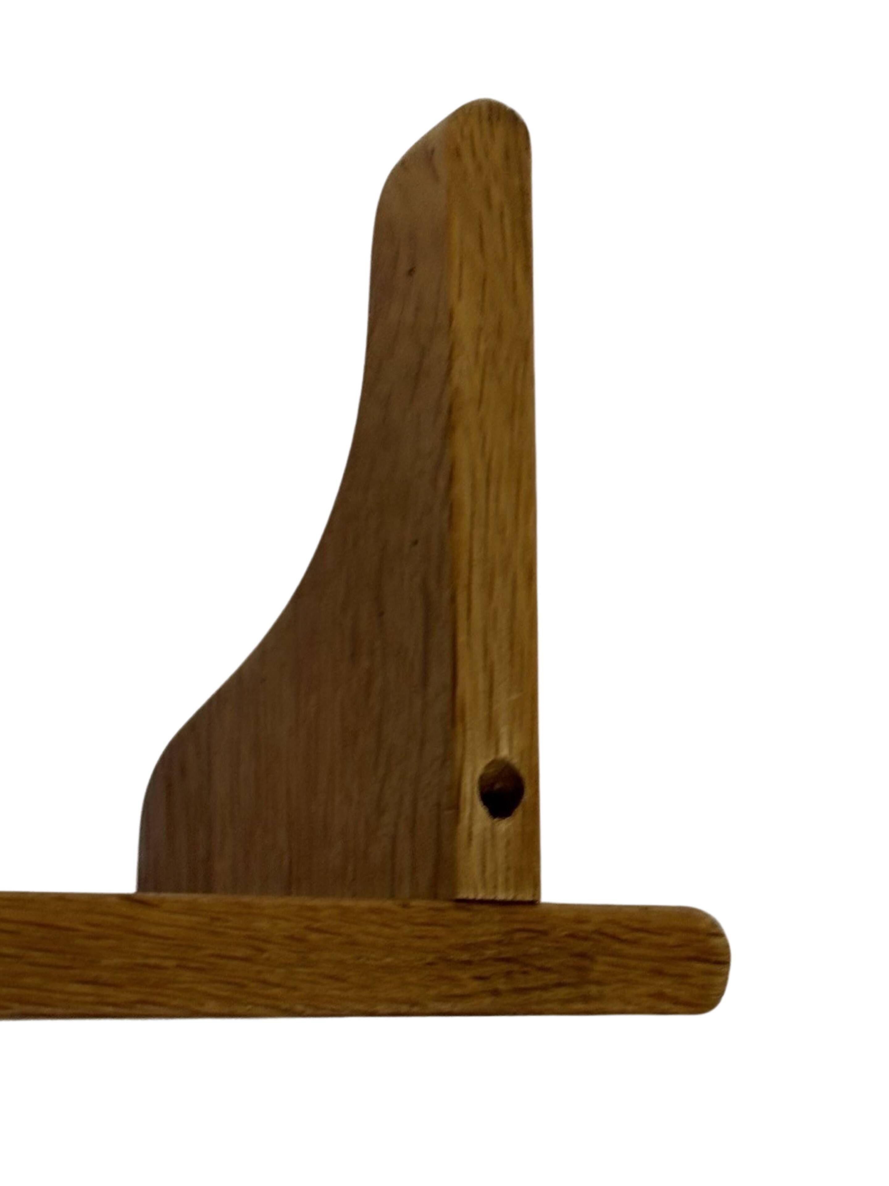 Vintage oak wall shelf book shelf 1970s wood minimalist design