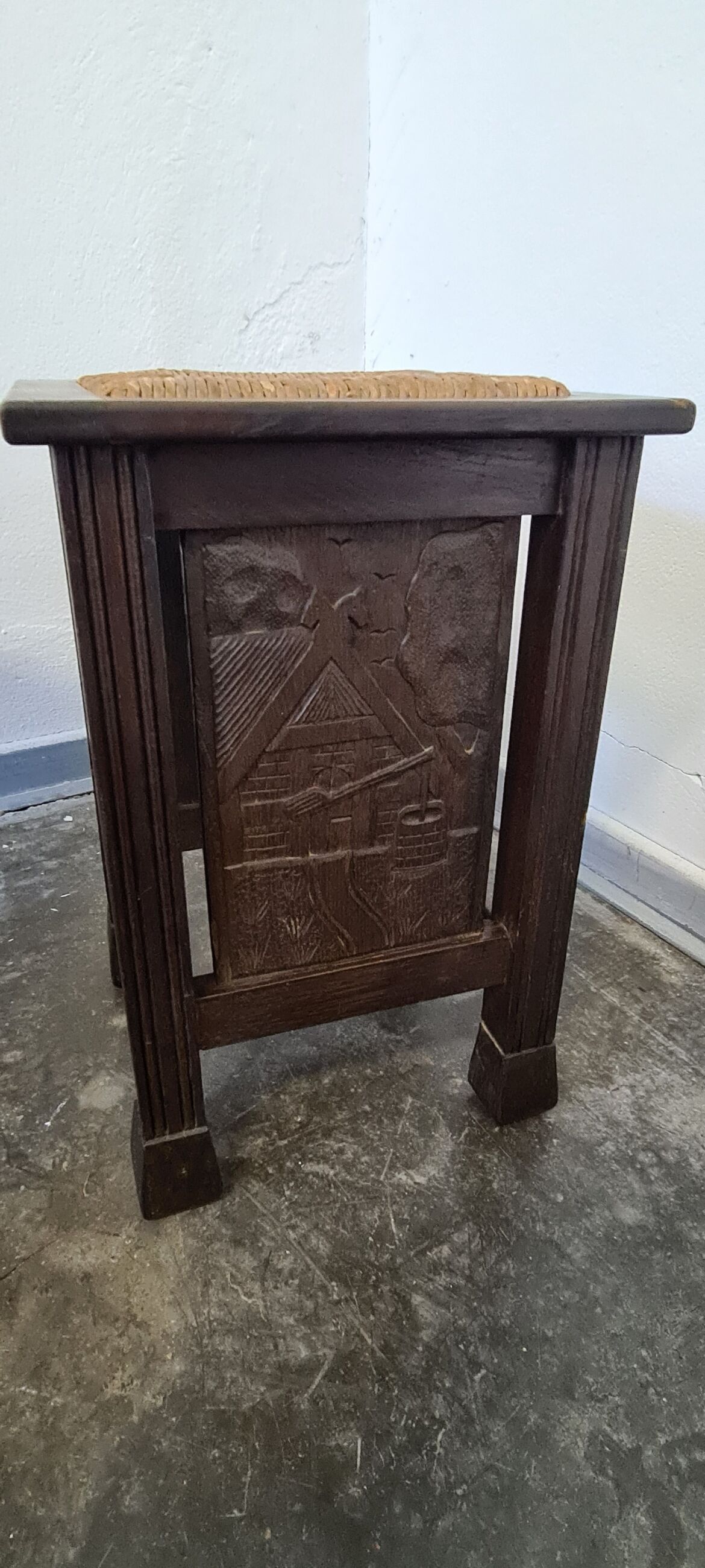Vintage oak stools made in Worpswede Germany