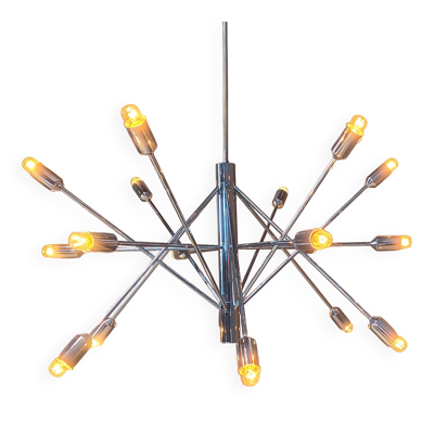 Lustre en chrome style spoutnik, années 1970