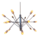 Vintage chrome sputnik style chandelier, 1970s