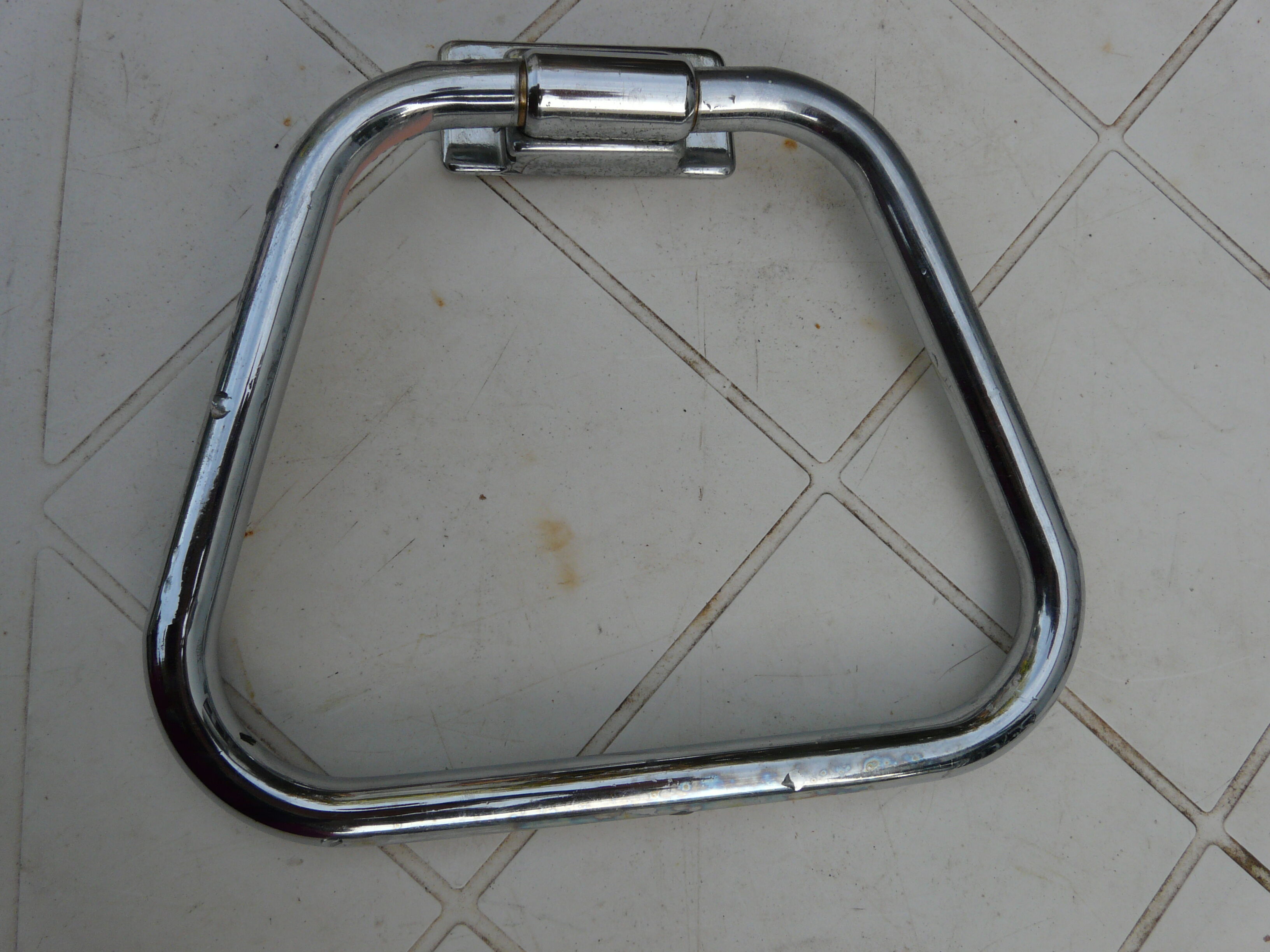 Vintage towel rack chrome metal