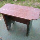 Vintage brutalist farmhouse stool bench