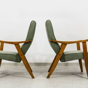 Mid-Century armchairs by Edmund Homa Gfm 18, Poland, 1960s, set of 2