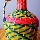 Set of 2 bottles scoubidous 60s
