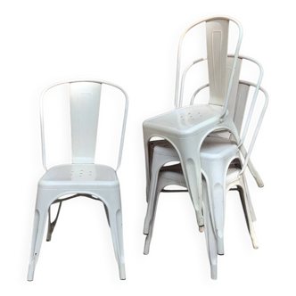 Lot de 4 chaises métal esprit Tolix