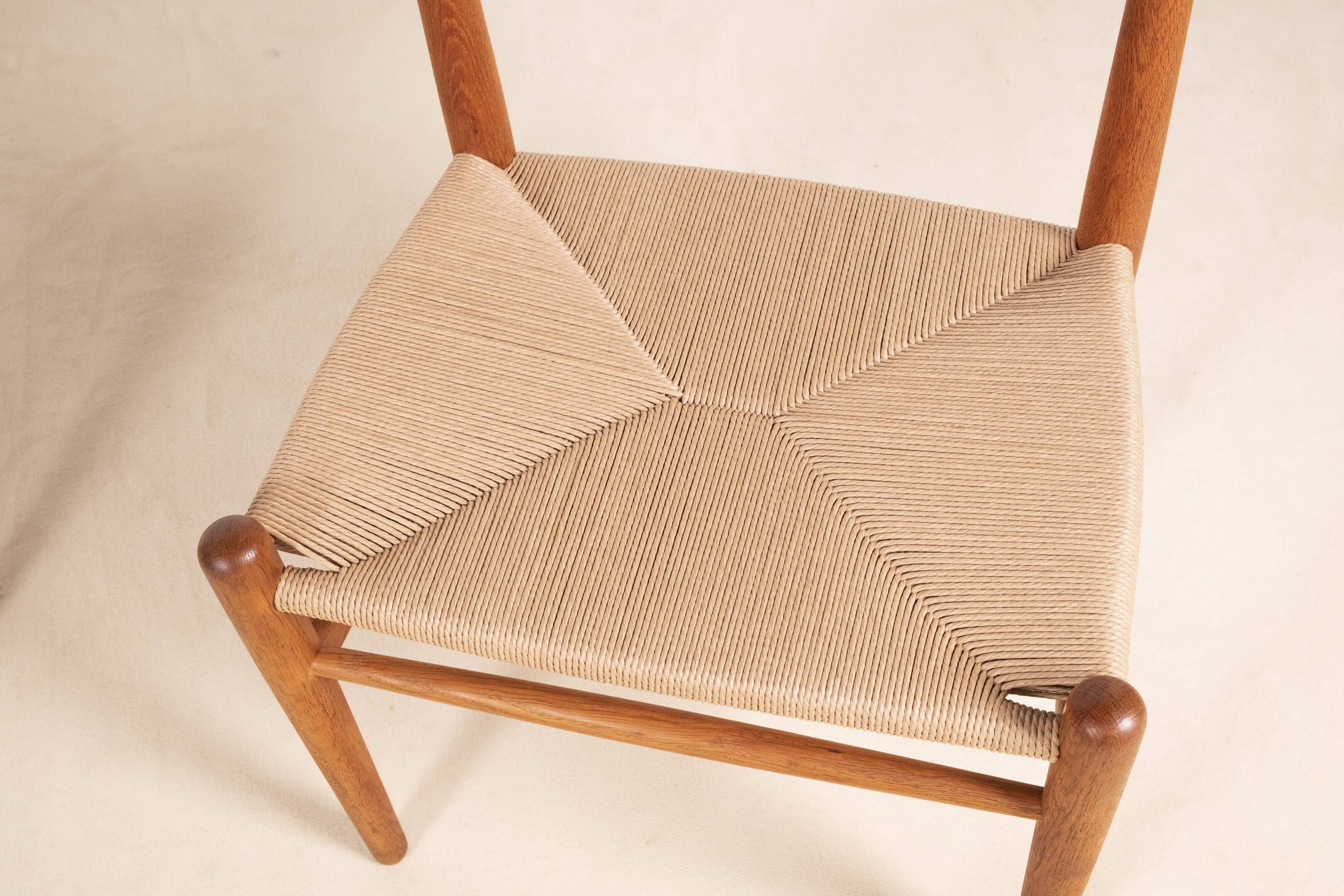 6x Hans J. Wegner Dining Chair CH36 in Oak, 1970s Denmark