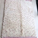 Berber carpet Blessed Ouarain with pink dots fushia and white