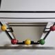 Wall-mounted coat rack with mirror, 5 hooks and hat holder from the 1950s-60s.