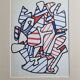 Screenprint after Jean Dubuffet framed under glass 25 cm by 33 cm