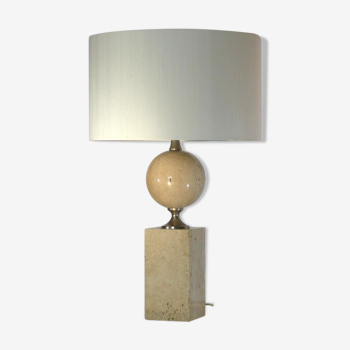 Lampe par Philippe Barbier en travertin 1970