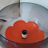 Table lamp in plexiglass and orange flower 70's