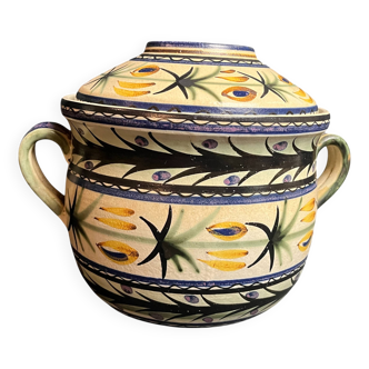 Quimper Keraluc, marmite ou soupièreen faïence polychrome vintage vers 1960