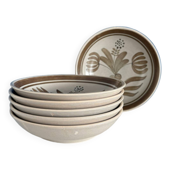 Longchamp brown flower deep plate