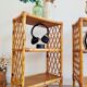 Pair of antique shelves - rattan bedside tables
