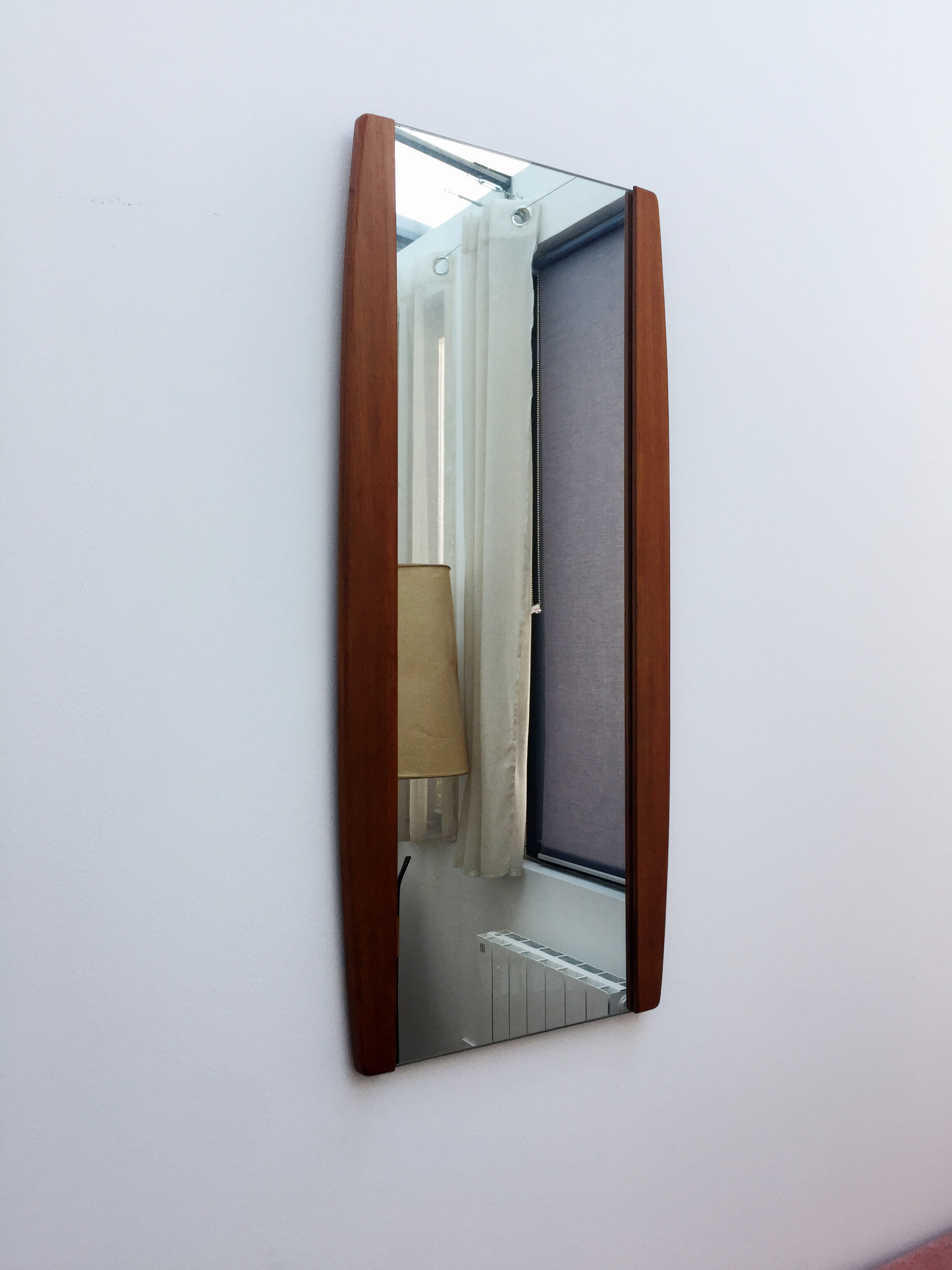 Scandinavian teak mirror 35x79cm
