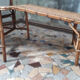 Chaise longue rotin vintage