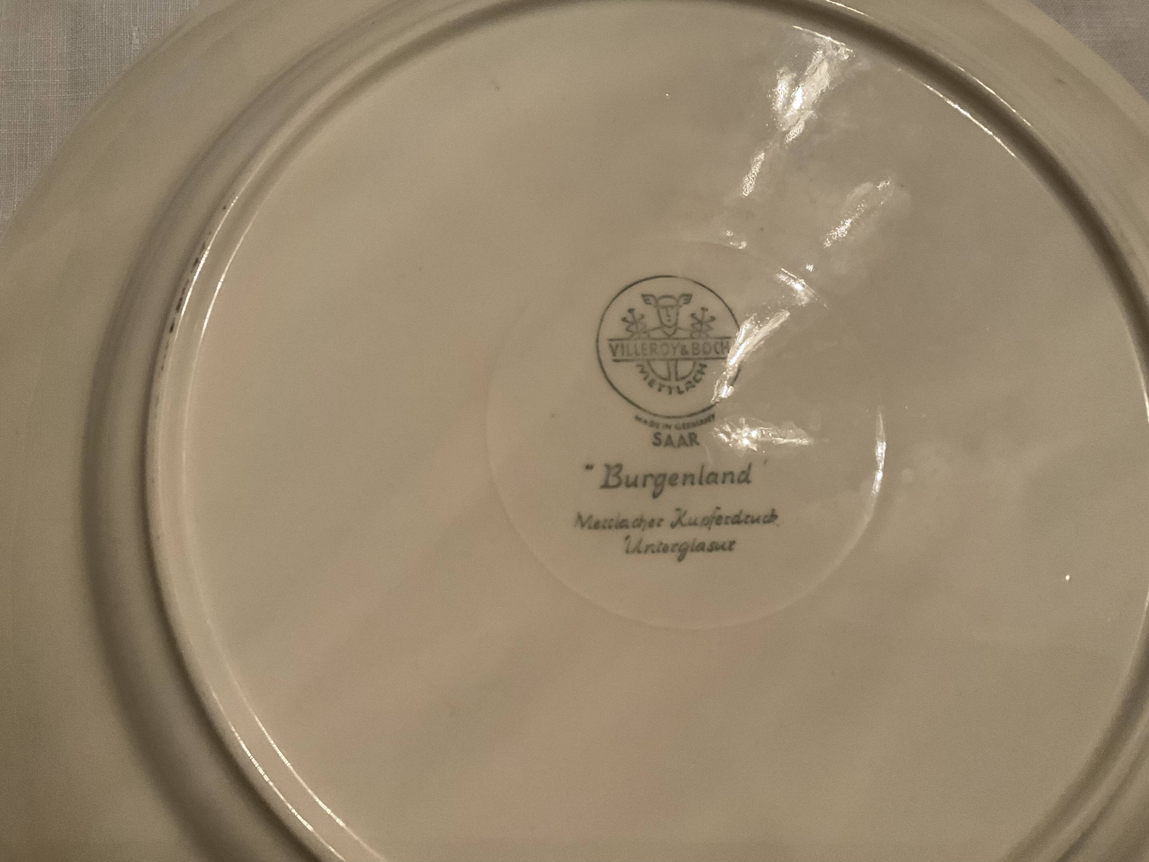 6 flat plates, Burgeland, Villeroy and boch